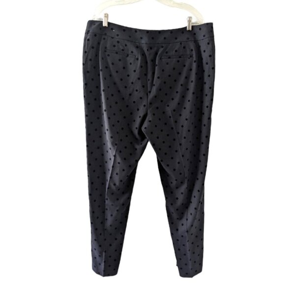 Talbots Hampshire Ankle Pants Black Polka Dot Womens Plus Size 16 Stretch Career - Picture 5 of 15
